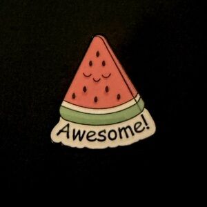 Women’s Accessories Adorable Watermelon Slice Smiling ‘Awesome’ Enamel Pin